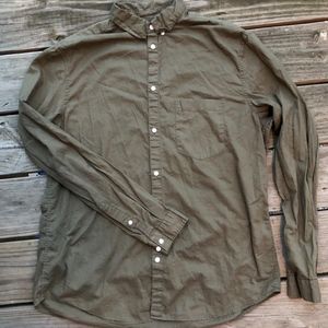 H&M Olive Green Regular Fit Button Down